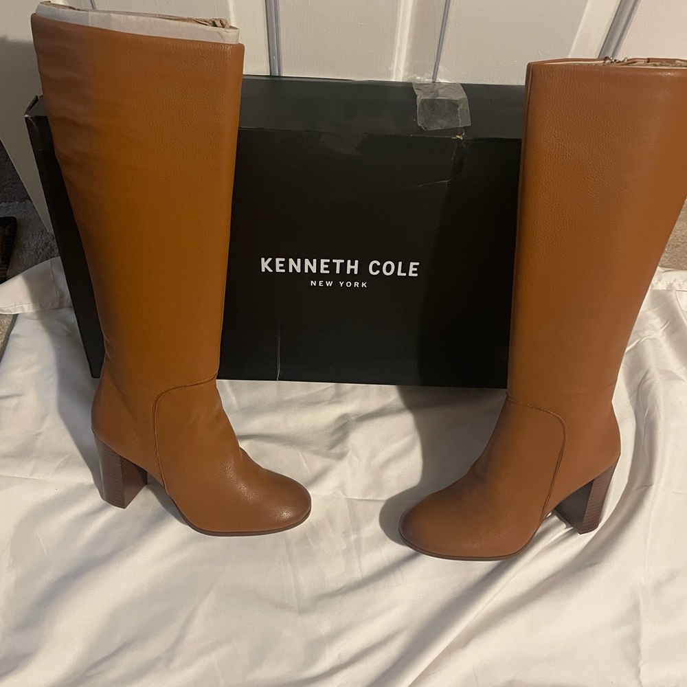 Kenneth Cole Tan Leather Heeled Boots.